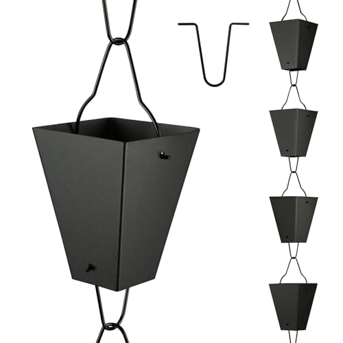 TE DEUM Square Link Rain Chain, 8.5 Feet Length, 3.7inch