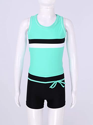 TTAO Kids Girls Swimsuit 2PCS Tankini Summer Bathing Suit Crop Tank Tops with Boyshorts Outfit Activewear Sets4