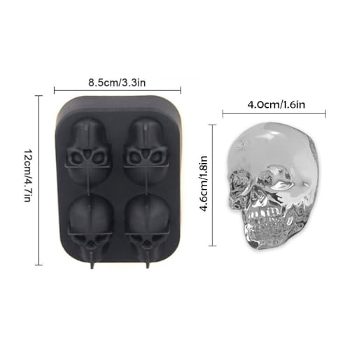 Molde de Silicona para Cubos de Hielo 3D Calavera miniatura 3