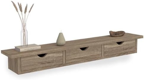 IDMarket - Estante de pared Lise con 3 cajones para consola de en...