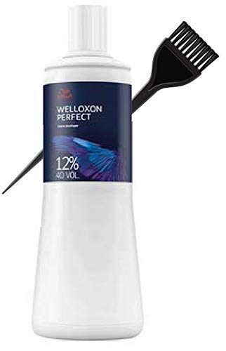 Wella Koleston WELLOXON PERFECT Creme Developer (w/Sleek Tint Brush) Cream Peroxide Hair Color Haircolor Dye (40 Volume / 12% - 33.8 oz liter)