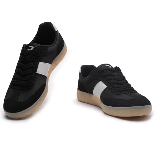 Rihero Black Sneakers for Women Comfortable Walking Shoes Casual Non Slip Running Shoes Retro Fashion Sneakers Size 7 — view 5