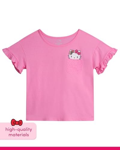 Image of Hello Kitty Girls Skort Set - 2 Piece Graphic Crewneck Top and Short Skort Cute Outfit Set (Sizes: 2T-12)