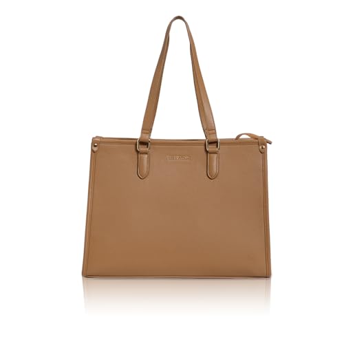 Image of Berrylush Women Solid Tote Bag | PU Synthetic Leather Two Handle Handbag | Spacious Zip Closure Shoulder Bag with Inner Pockets | Stylish Everyday & Office Use Bag