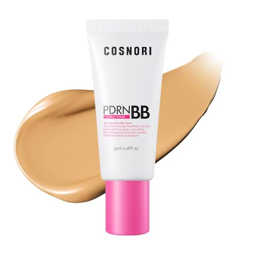 Image of COSNORI PDRN True Tone BB Cream 25 True Sand - Warm Beige with Golden Undertones, No Gray Cast, Soothing Formula with Camellia PDRN, Long Lasting Natural Coverage, Korean BB Cream, 1.18 Fl Oz