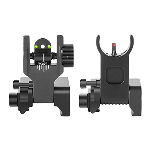 SOUFORCE Flip Up Front and Rear Iron Sights, Backup Sights Set Fit Picatinny & Weaver Rails, Black