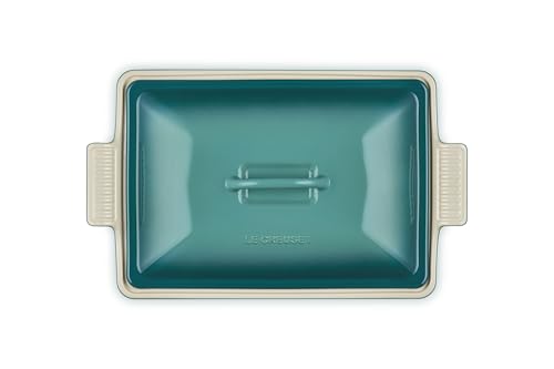 Image of Le Creuset Stoneware Covered Rectangular Casserole, 12 inch x 9 inch, Riviera