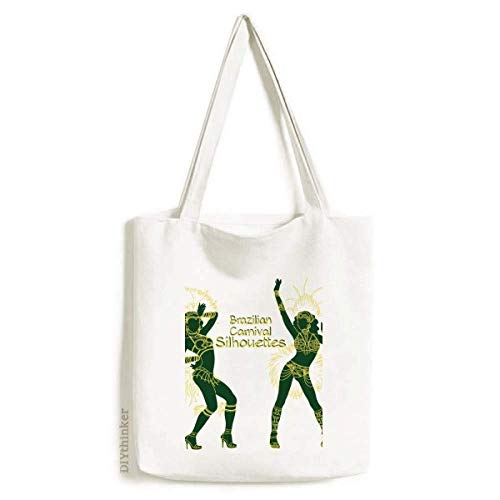 Hula Outline Bolsa de Lona Cultural Brasil Brasileiro Bolsa de Compras Casual Bolsa