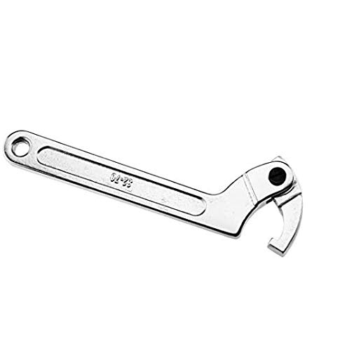 C Spanner Tool Adjustable Hook Wrench 32-76mm / 1-1/4-3-Inch Chrome Vanadium (Medium)