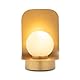 LAMPARA SOBREMESA 15X13X19 METAL DORADO/CRISTAL BLANCO ESCARCHA