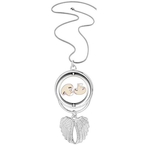 Collier ailes d'ange et champignon Yummy Home en argent pour femme