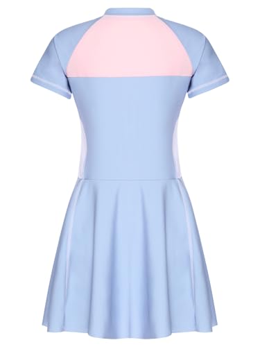 Kids Girls Swim Dress Short Sleeve Swimsuit Rash Guard Sport Bathing Suit UPF50+2