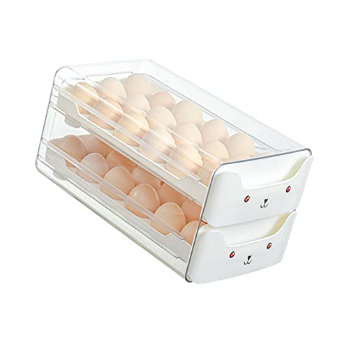 Tiroir à œufs transparent pour réfrigérateur Chrees double couche blanc