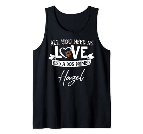Cute Dog Named Hazel Design for Women and Men Tank Top, Black