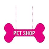 Wandtattoos für Tierläden, Hundeknochen-Kunst, Fensteraufkleber, Wandkunst, Wandbild für Tierläden, Aufkleber für Tierläden-L-58x65cm-Rose Red