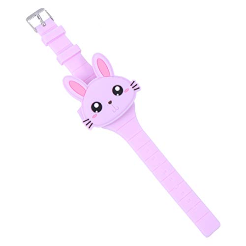 NICERIO Montre de Bande dessinée de Silicone Montre numérique de Coquille de Montre-Bracelet de Forme de Lapin pour des garçons de Filles denfant (Pourpre) Cover