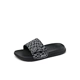 REEF Boys Sandals, Kids Salty Slide, Black Swell Checker, 4