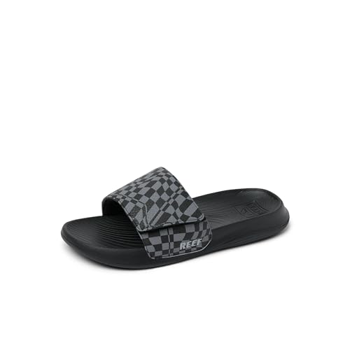 REEF Kids Salty Boys Slide Black Swell Checker 13 C - image 1