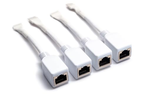 Image of RJ45 to 6-Pin Ethernet Cable Adapter Compatible with Nanoleaf Essentials Lightstrips (4 Pack - Two Pairs, White) | RJ45 to 6-Pin Ethernet Cable Adapter (4 Pack - Two Pairs, White)