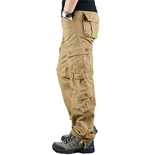Pantalon cargo de printemps homme kaki résistant pour éviter les déchirures