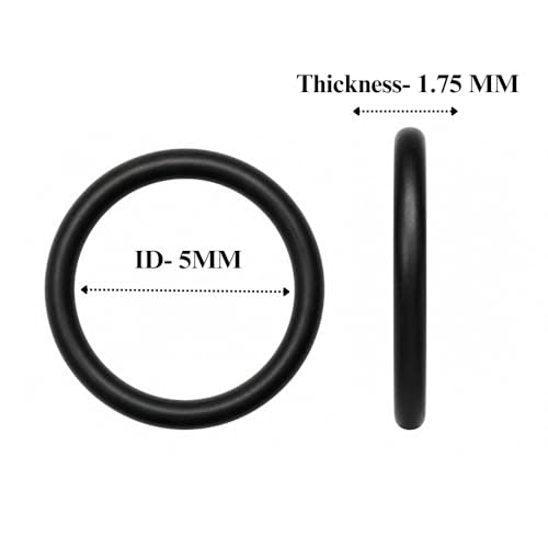 Image of Kesaria NBR Rubber O-Ring Set, Black, 5mm x 1.75mm, High-Pressure Washer Hose Seals for Leak-Proof Performance, Pack of 20 Pcs
