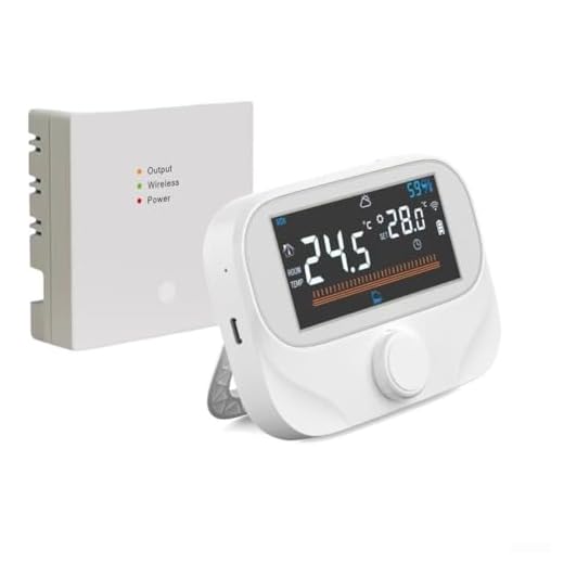 Termostato de caldera inalámbrico inteligente con Wifi para sistema inteligente, con control de aplicación remota, períodos programables y pantalla meteorológica interior (WiTH3)