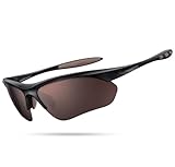 Lamicall 22g Polarized Sports Sunglasses for Men Women - UV400 Protection Sun Glasses for Running Cycling Fishing Golf Driving, Black Brown