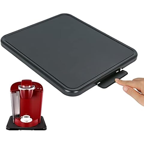Kitchen Caddy Sliding Tray, Appliance Coffee Maker Slider Large Rolling Tray Under Cabinet Countertop Storage Moving Sliders for Stand Mixer Air Fryer Toaster Blender with Wheels (11.7'' W × 13.8''D) Cover