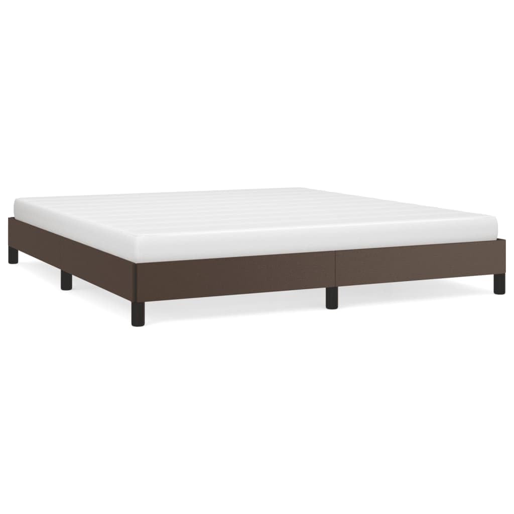 Similpelle Premium con Testata Imbottita Letto Imbottito Marrone 180x200 cm