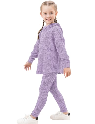 Image of LecGee Women Fall Casual Hoodie Set Long Sleeve Oversized Sweatshirt Elastic Waist Legging Pant 2 Piece Outfit Tracksuit