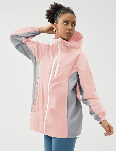 LOMON Lightweight Active Rain Jacket Hooded Water Resistant Raincoat Windbreaker Casual Jacket3