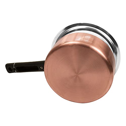 Image of Spillbox Stainless Steel Induction and Gas Compatible Heavy Base Sauce Pan| Tea Pan| Milk Pan| for Kitchen Utensils Cookware (Copper Bottom)