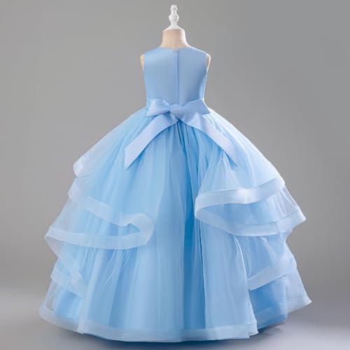 IBTOM CASTLE Flower Girls Wedding Dress Sleeveless Floral Lace Princess Tulle Tutu Dress Pageant Formal Party Evening Gown3