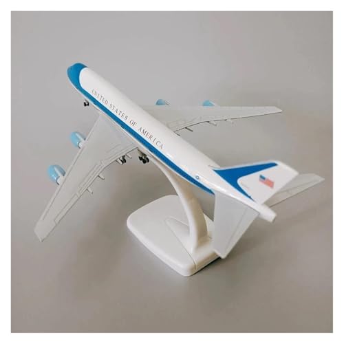 Avión de metal 747 Air Force One escala 1 400 miniatura coleccionable de 20 cm 7