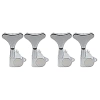 Musiclily Basic 4-in-line Geschlossene Bass Mechaniken Tuners Tuning Pegs Machine Heads Set für 4-Saiter E-Bass, Chrom
