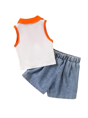 WDIRARA Toddler Girl's 2 Piece Outfits Floral Patched Collar Tank Wrap Skirt Shorts Set Summer Outfits2