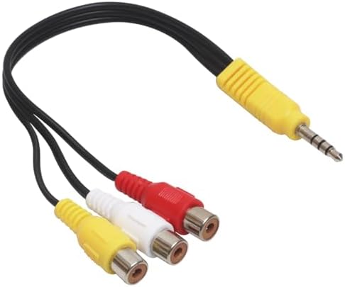 オーディオファン RCA メス ⇔ 3.5mm 4極ミニプラグ変換ケーブル 約0.2m