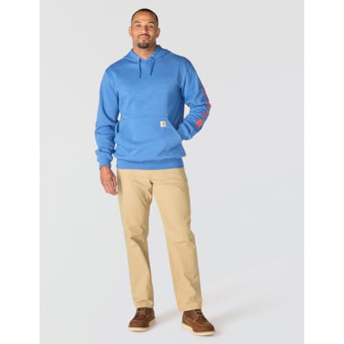 Image of Carhartt Men's Signature Sleeve Logo Midweight Sweatshirt Hooded