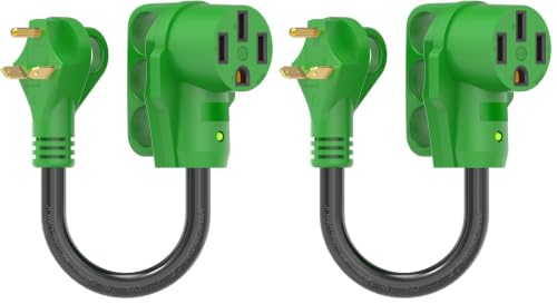 Image of RVGUARD 30 Amp to 50 Amp RV Adapter Cord 12 Inch (Pack of 2)