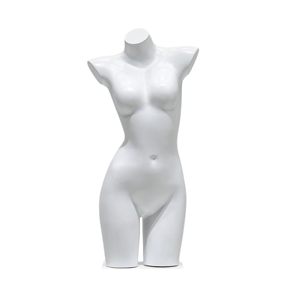 PA-DABAOO Male Female Mannequin Torso for Retail Store,Clothes Display Mannequin with Metal Stand,Clothing Store Window Display Rack, Form Mannequins To Display Underwear,C White