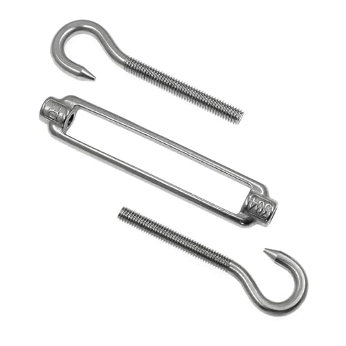 Tensores para cables tipo gancho de acero inoxidable 304, juego de 5 unidades M6 miniatura 2