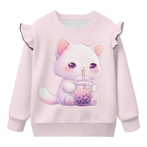 Toddler Sweatshirt Girls Crew Neck Hoodies Trendy Long Sleeve Hoodies Cute Tops for Kindergartener Age 1-8 Years2
