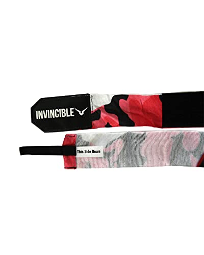 Image of INVINCIBLE Nylon Mexican Style Semi-Stretch Hand Wraps (Pink Camo, 3.75 Meter)