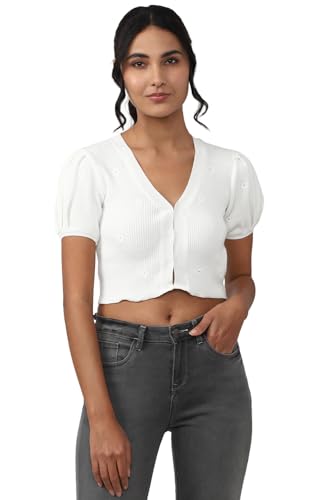 Image of FOREVER 21 Womens Polka Dot Regular Fit Sweaters