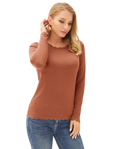 GRACE KARIN Women's High Stretchy Long Sleeve Pullover Sweater Blouse Top4