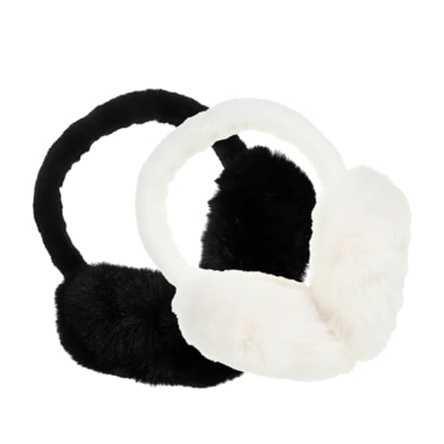 BESPORTBLE 2-pack Plush Sleep Ear Muffs for Women Fleece Ear Warmers Fluffy Earmuffs Portable Design Warm Comfortable and Stylish