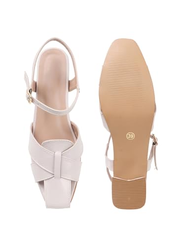 Image of SilverArrow womens Corvella Fashion Sandals|Block Heel Sandals With Buckle Closure|Casual Wear