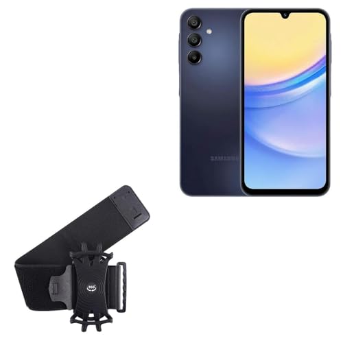 BoxWave Holster Compatible with Samsung Galaxy A15 4G - ActiveStretch Sport Armband, Adjustable Armband for Workout and Running - Jet Black