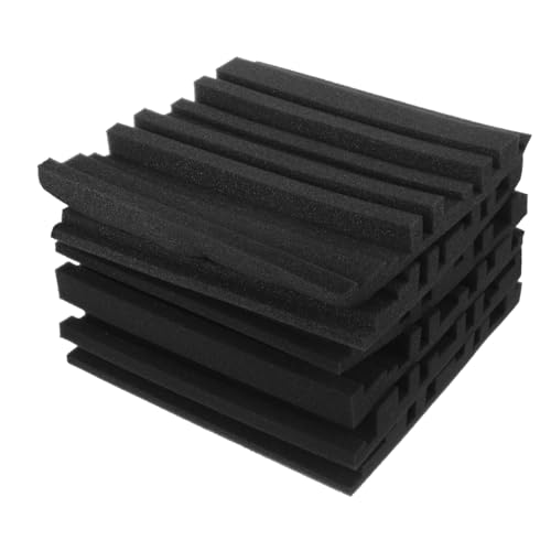 6 piezas de paneles acústicos de alta densidad, insonorización resistente al fuego para estudios, oficinas y teatros en casa, fácil instalación, reducción de ruido, color negro miniatura 1