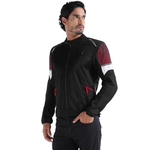 Image of Royal Enfield Streetwind Eco 3 Riding Jacket | RE Ergo Pro Tech CE Level 2 Protectors at Shoulders & Elbows | Perforated 10mm HD EVA Foam at Back | 100% Recycled Polyester Mesh | GREY S
